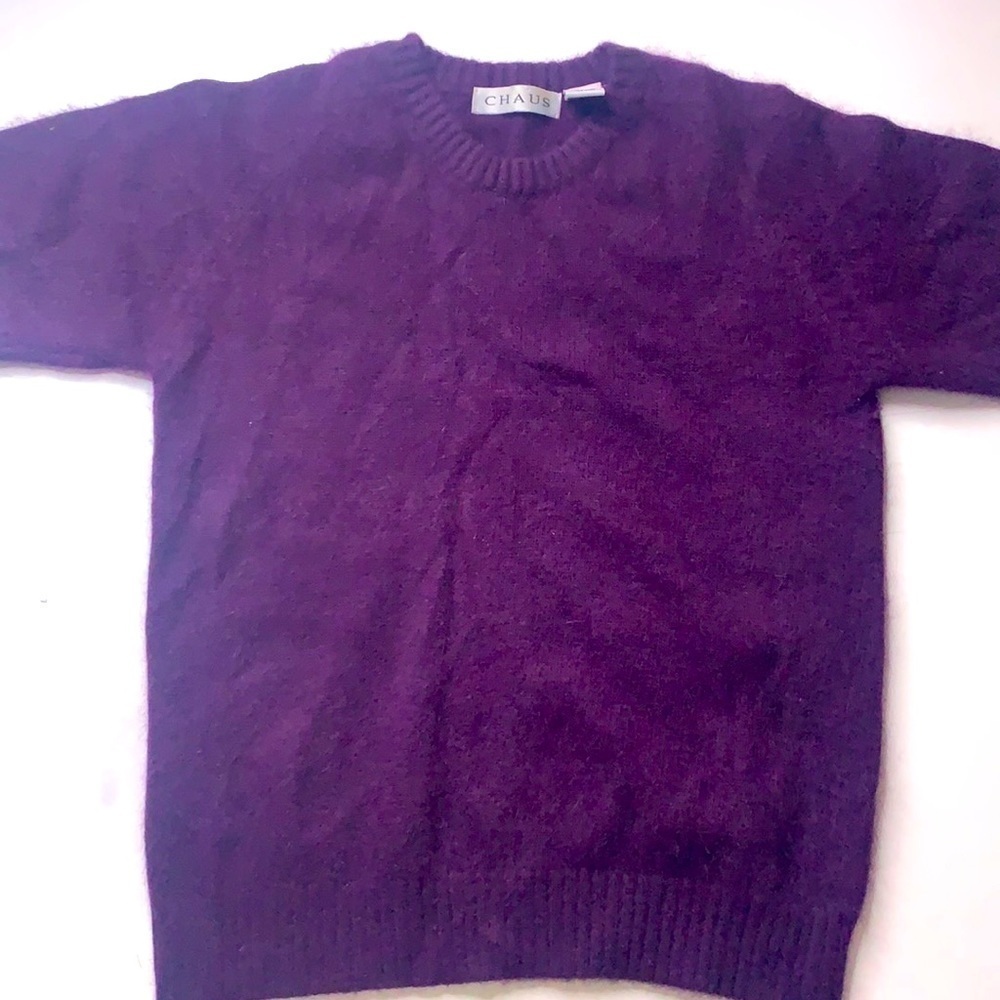 Vintage CHAUS Lambswool Angora short sleeve pullover sweater small women’s top